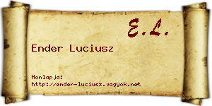 Ender Luciusz névjegykártya